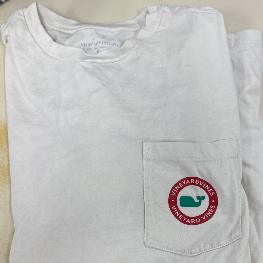 Vineyard Vines Classic White Tee with Red Logo